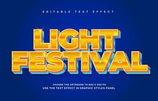 Light festival editable text effect template vector