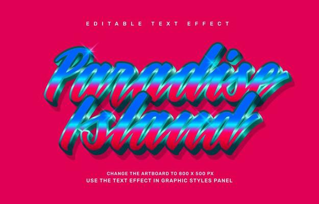 Retro Paradise island editable text effect template