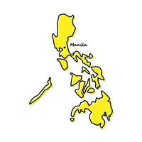 Simple outline map of Philippines with capital location vector