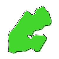 Simple outline map of Djibouti. Stylized line design vector