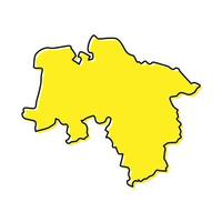 Simple outline map of Lower Saxony is a state of Germany. vector