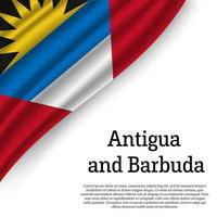 ondulación bandera de antigua y barbuda vector