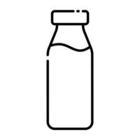 bottle milk outline icon. vector