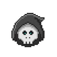 skull head in pixel art style vector