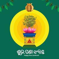 Vector illustration of odisha new year Pana Sankranti with festive elements