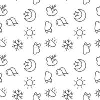 Seamless monochrome repeating pattern of sun, snow, drop, star vector