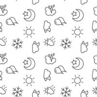 Seamless monochrome repeating pattern of sun, snow, drop, star vector