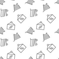 Monochrome vector seamless pattern of sale for web sites and polygraphy