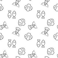 Seamless pattern of fish, captain, seashell. Suitable for shops, web sites and applications, media, backgrounds vector