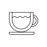 Tea in Cup Monochrome Isolated Sign. Perfect for using in banners, fliers, business cards, stores, shops vector