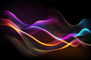 abstract glowing wave. . photo