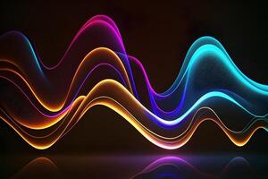 abstract glowing wave. . photo