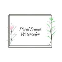 floral marco con mano dibujado acuarela flores vector ilustración.