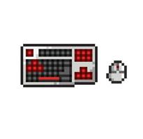 mouse and keyboard in pixel art style vector