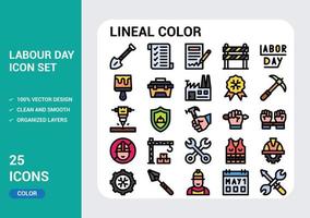 paquete de iconos del día del trabajo vector