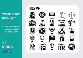 Womens day icons pack vector