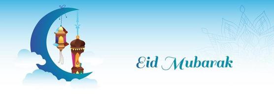 Creative eid mubarak islamic banner design vector