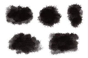 Modern black brush stroke set watercolor design vector