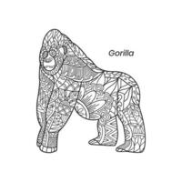 gorila zentangle mandalas vector