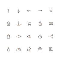 Interface icons. Interface outline icon set. Vector illustration