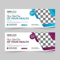 Medical healthcare Facebook covers photos for social media, promotion web banner ads sales, and discount banner vector template Design.