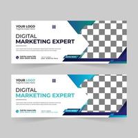 Creative digital marketing agency Business Facebook cover photo for social media, Corporate ads, and discount web banner vector template design