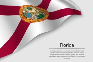 Wave flag of Florida is a state of United States. vector