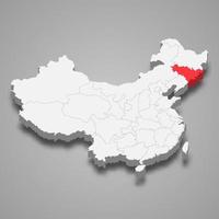 provincia ubicación dentro China 3d mapa modelo para tu diseño vector