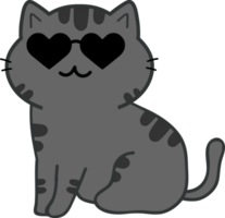 Cat with sunglasses cartoon character crop-out png