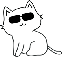 Cat with sunglasses cartoon character crop-out png