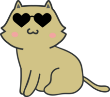 gatto con occhiali da sole cartone animato personaggio ritagliare png