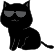 Cat with sunglasses cartoon character crop-out png