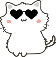 Katze mit Sonnenbrille Karikatur Charakter Ausschneiden png