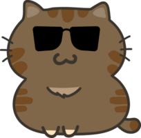 gato com oculos de sol desenho animado personagem recortar png