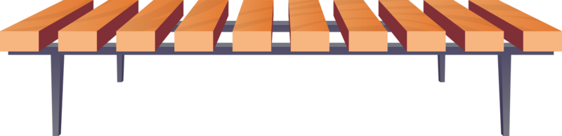 Park bench in cartoon style png