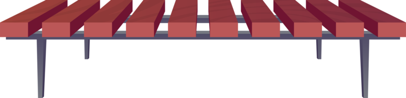 Park bench in cartoon style png