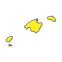 Simple outline map of Balearic Islands is a region of Spain vector