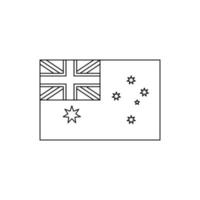 Black outline flag of Australia.Thin line icon vector