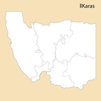 High Quality map of Karas is a region of Namibia vector