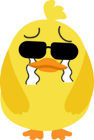 Chick with sunglasses cartoon character crop-out png