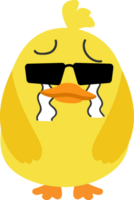 Chick with sunglasses cartoon character crop-out png