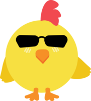 Chick with sunglasses cartoon character crop-out png