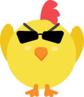 Chick with sunglasses cartoon character crop-out png