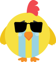 Chick with sunglasses cartoon character crop-out png