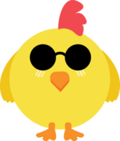 Chick with sunglasses cartoon character crop-out png