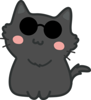 Cat with sunglasses cartoon character crop-out png