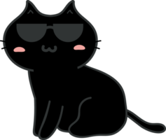 Cat with sunglasses cartoon character crop-out png