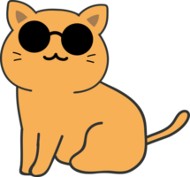 Cat with sunglasses cartoon character crop-out png