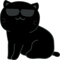 Cat with sunglasses cartoon character crop-out png