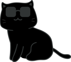 kat met zonnebril tekenfilm karakter uitsnijden png